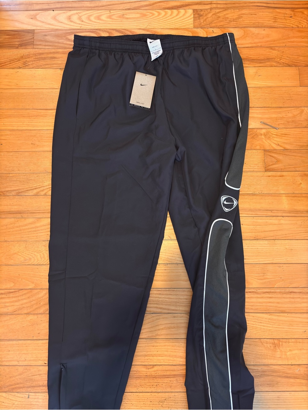 Nike Black Jogger Track Pants with White Piping